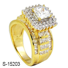 Anillo de plata esterlina chapado en oro 18k